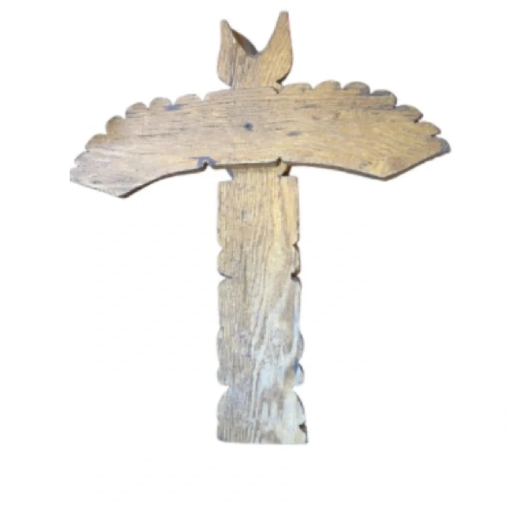 Tribal Totem Wall Decor - Brown and Blue 20” L 20”wide